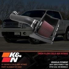 Entrada de aire frío de alto flujo serie 57 de K&N para Ford F-150 5.0L V8 2011-2014