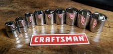 Craftsman 3/8" Dr 9 pc 6 Pt METRIC Chrome Socket Set 10-18MM