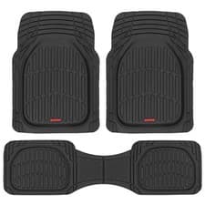 Motor Trend FlexTough Deep Dish - Juego de 3 alfombrillas delanteras y traseras para todo tipo de clima