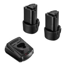 ACDelco AB1207LA-P2C Li-ion Interchangeable 2 Battery Pack Quick Charger Bundle