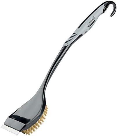 Libman 529 Cepillo para parrilla con mango extralargo y raspador, negro