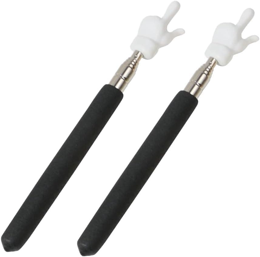 Teacher Pointer Sticks Finger,Pointer for Classroom,Telescoping Hand Pointer, Retractable Classroom Pointer Fingers for Elementary School Kindergarten Teacher,Classroom Supplies (2 PCS, Black)