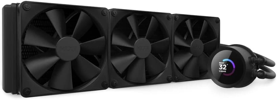 NZXT Kraken 360 - Enfriador de líquido de CPU AIO RL-KN360-B1-360 mm - Pantalla LCD cuadrada personalizable de 1,54"para imágenes, métricas de rendimiento y más - Bomba de alto rendimiento - 3 ventiladores F120P - Negro