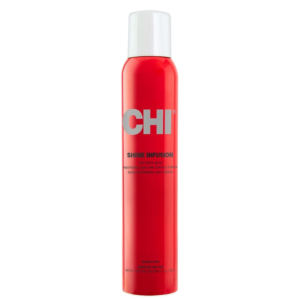 CHI Shine Infusion Hair Spray, Weightless Shine & Frizz Control, Reduces Flyaways & Helps Repair Split Ends, Sulfate‑Free, Paraben‑Free Hair Finish Spray for All Hair Types, 5.3 Oz