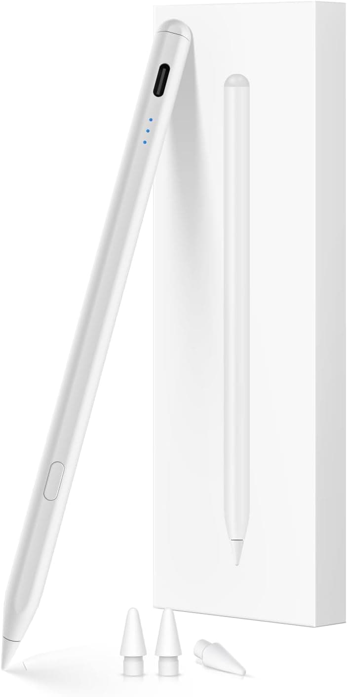 Lápiz óptico para iPad 2018-2026, lápiz de carga rápida USB-C, sensibilidad de inclinación perfecta para píxeles para iPad 11/10/9/8/7/6/A16, Mini 7/6/5, Air M4/M3/M2 11"/13"/5/4/3, Pro M5/M4 13"/12.9″/11″