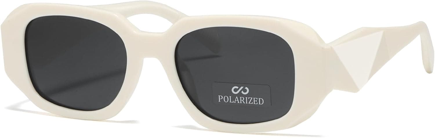 JiSoo Retro Rectangle Sunglasses for Women, Trendy Polarized Rectangular Sunglasses Women Vintage Sun Glasses
