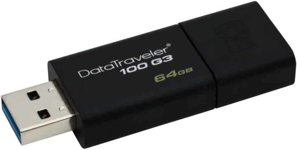DataTraveler USB 3.0 de Kingston de 64 GB y 100 G3 (DT100G3/64 GB), negro