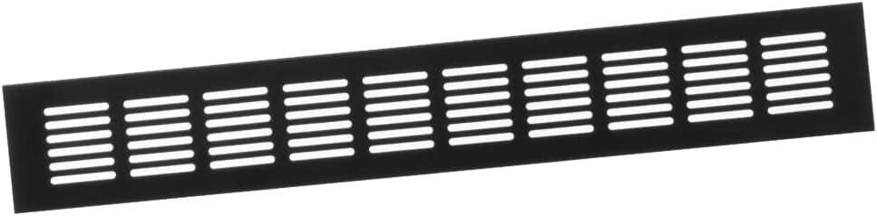 Cubierta de ventilación de 2,4x16 pulgadas - Rejilla de ventilación de aluminio - Parrilla negra para muebles para puerta, armario, radiador