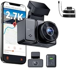 [ Bundle-2 Items: Vantrue E2 Dual 2.7K GPS Dash Cam + 11.5ft Hardwire Kit ] 2.7K+2.7K Dash Cam Front and Rear, Buffered Parking Mode, GPS, Voice Control