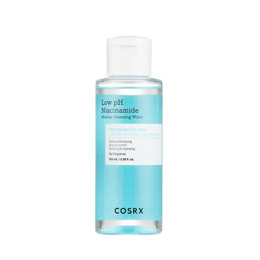 COSRX Low pH Niacinamide Cleansing Water for Sensitive Skin, 3.38 fl.oz | Micellar Makeup Remover, Daily Mild Facial Wash, Sebum Control, Pore Care, No-Rinse Formula, Korean Skin Care