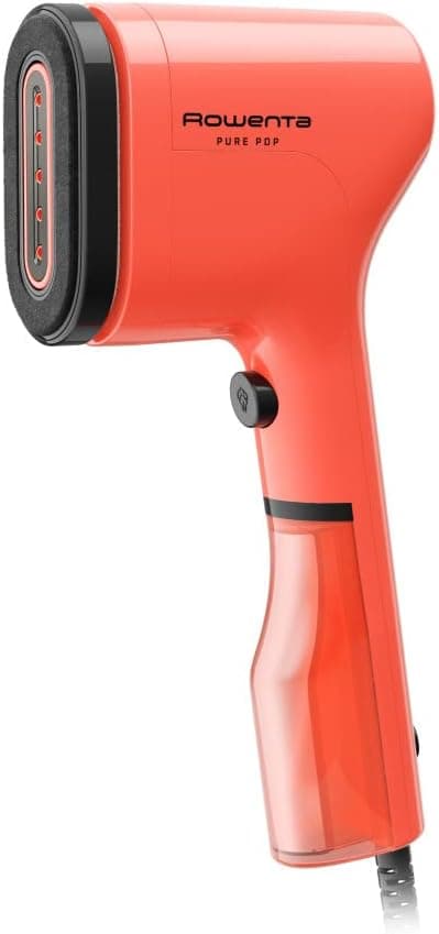 Rowenta PurePop Vaporizador de mano para ropa 1.5 libras 15 segundos de calentamiento, 2.3 oz de capacidad 1150 vatios portátil, planchado, vaporizador de tela, prendas esenciales para vacaciones, viajes imprescindibles rojo DR2022 DR2022U1