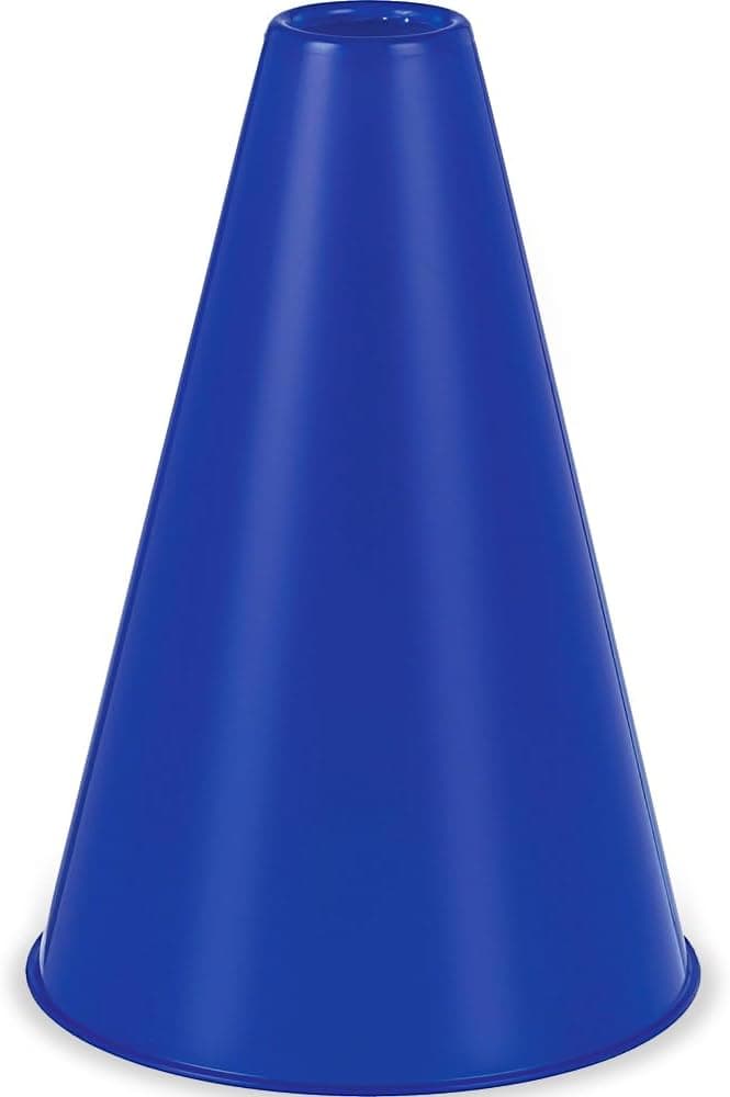Megáfono de plástico azul (8.25" x 6") – 1 unidad - Diseño ecológico y ligero - Ideal para eventos deportivos, fiestas y animadoras
