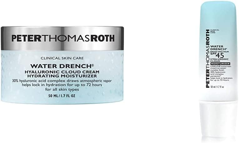 Crema hidratante Hyaluronic Cloud Cream empapada en agua con crema hidratante Peter Thomas Roth Water Drench Broad Spectrum SPF 45 Hyaluronic Cloud Moisturizer