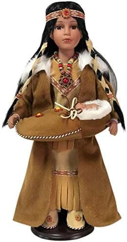 Muñeca de porcelana india nativa americana coleccionable de 16" (Aditi) D16750