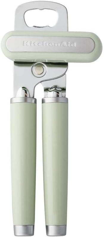 KitchenAid Classic Multifunción Abrelatas y Abridor de Botellas Fácil de Usar, Rueda de Corte de Acero Inoxidable Afilada, Mangos Ergonómicos Suaves, Pistacho