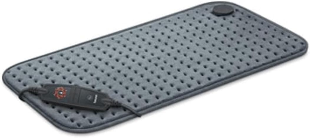 Beurer HK 123 Cosy Grey Green Planet Electric Pad, Top and Bottom of Cozy Recycled Material, 6 Temperature Settings and Automatic Shut-Off, Machine Washable, 60 x 30 cm