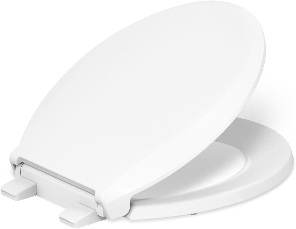 KOHLER 4639-RL-0 Cachet ReadyLatch - Asiento redondo para inodoro con cierre suave, color blanco