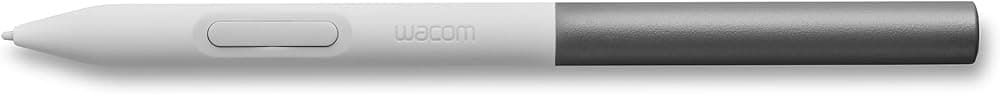 Un lápiz estándar (para pantallas y tabletas Wacom One edición 2023), parte delantera blanca/parte trasera gris
