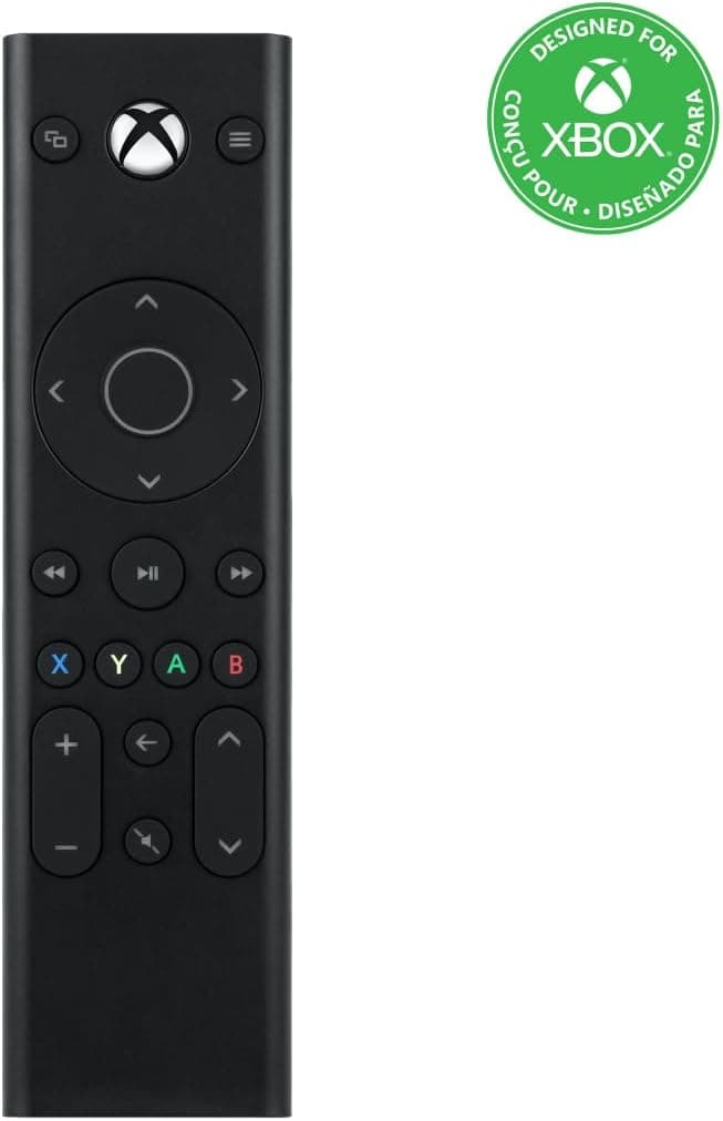 PDP Universal Gaming Media TV Control remoto para Xbox Series X|S, Xbox One, licencia oficial para Microsoft Xbox, retroiluminación activada por movimiento, palanca de navegación compacta, batería optimizada