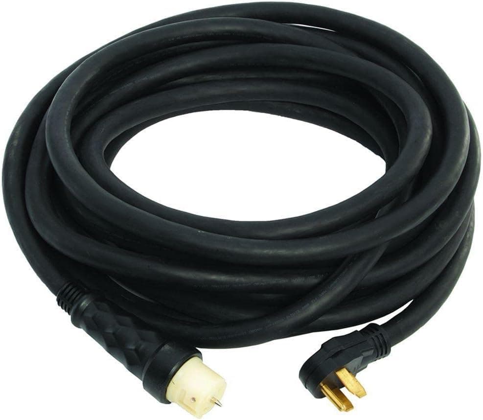 6389 Cable del generador de 25 pies y 50 amperios | Cable de extensión de 50 amperios, enchufe de 4 clavijas, alimentación de respaldo para el hogar, resistente a la intemperie, compatible con Generac, conexión confiable