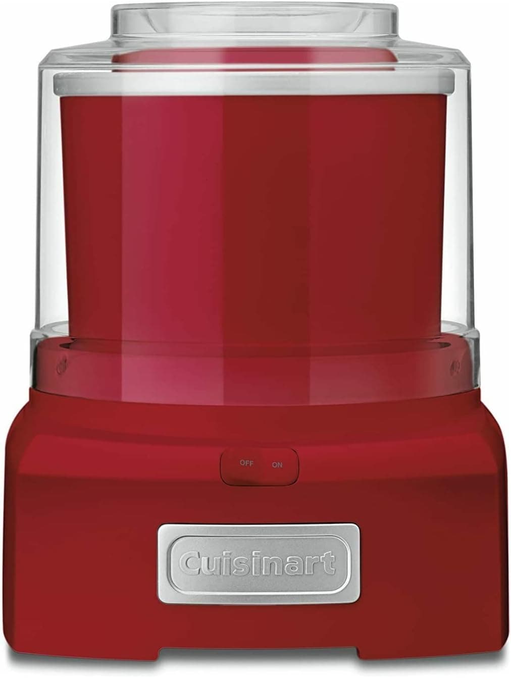Máquina para hacer helados Cuisinart, máquina con doble aislamiento de 1,5 cuartos, máquina para hacer sorbetes y yogur helado, lista en 20 minutos, ICE-21RP1, roja