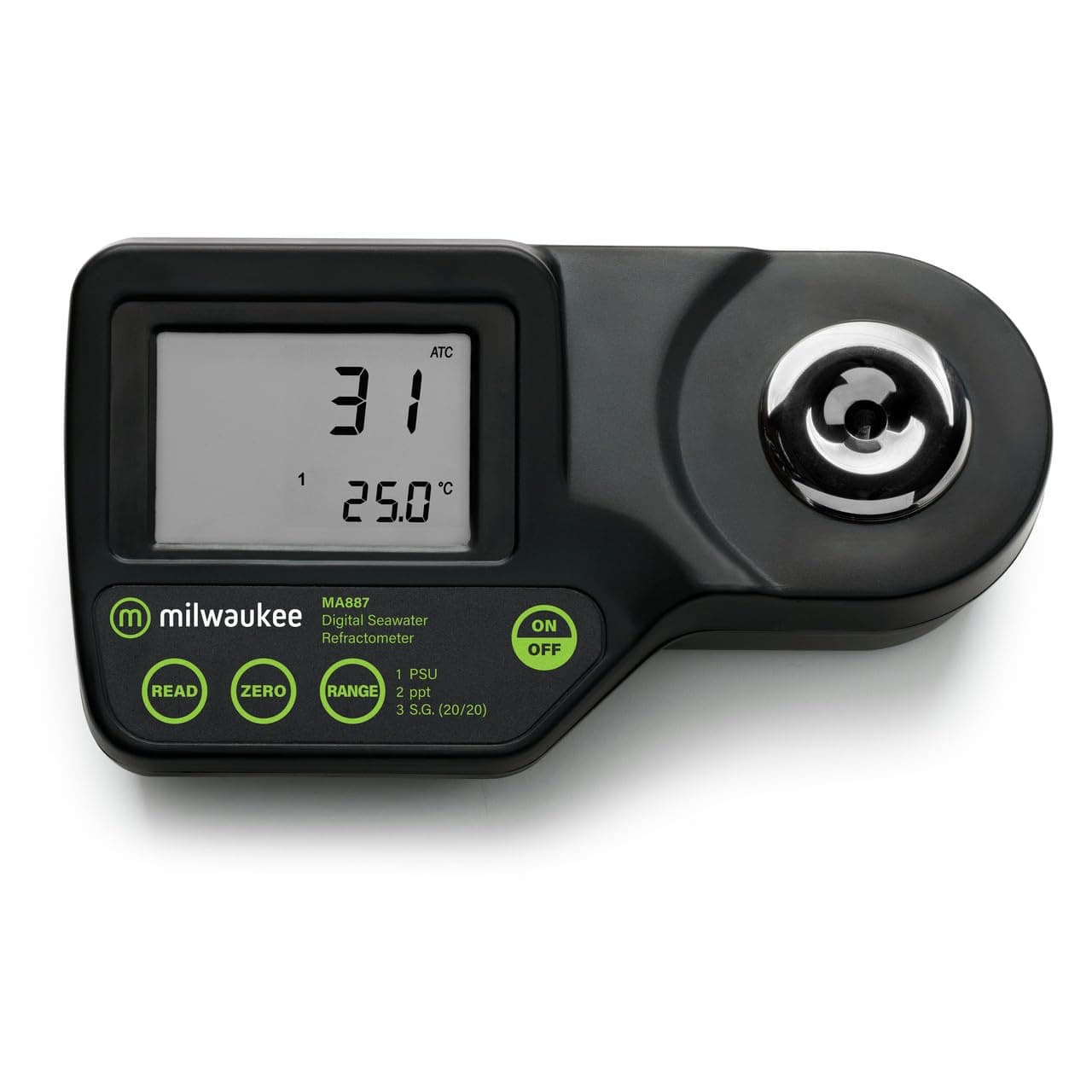 Refractómetro digital de salinidad de Milwaukee para acuarios de agua salada - MA887