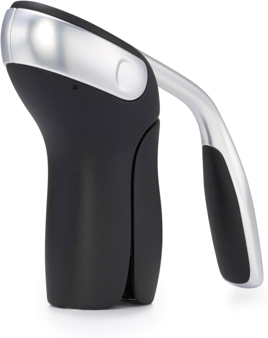 Abrebotellas de vino de acero OXO con cortador de papel de aluminio - Acabado inoxidable, negro