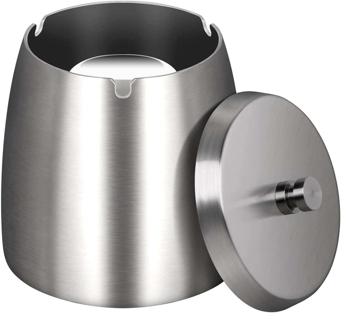 X-Large Outdoor Ashtray with Lid for Cigarettes,Stainless Steel Windproof/Rainproof Heavy Hidden Ashtray for Outside Patio Home Table Decor (X-Large)