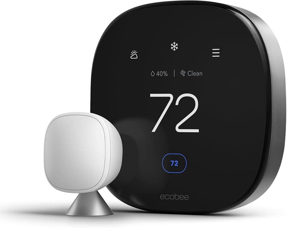 Smart Thermostat Premium - WiFi, Siri & Alexa Built-In, Smart Sensor | Air Quality Monitor. Works with Alexa, Siri and Google Home. Live view from your ecobee Doorbell. Energy Saving thermostsat
