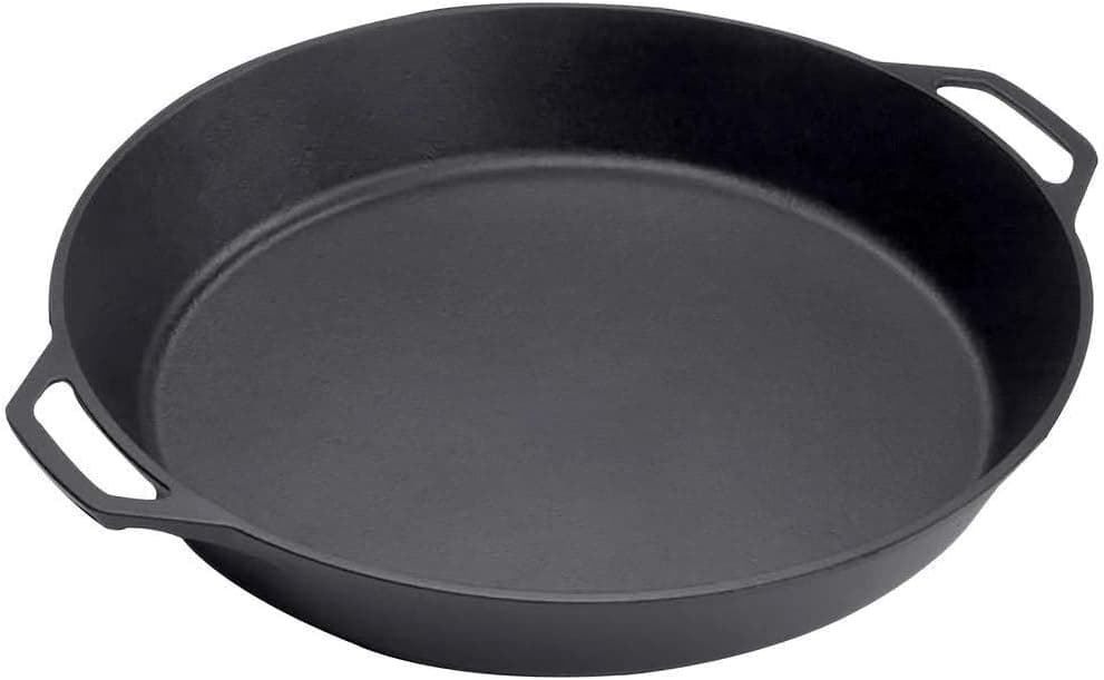 Sartén de hierro fundido presazonada Lodge con asas dobles, 17 pulgadas | Sartén grande con 2 asas auxiliares, sartén de hierro fundido versátil y duradera, 17 pulgadas, no tóxica, fabricada en EE. UU.