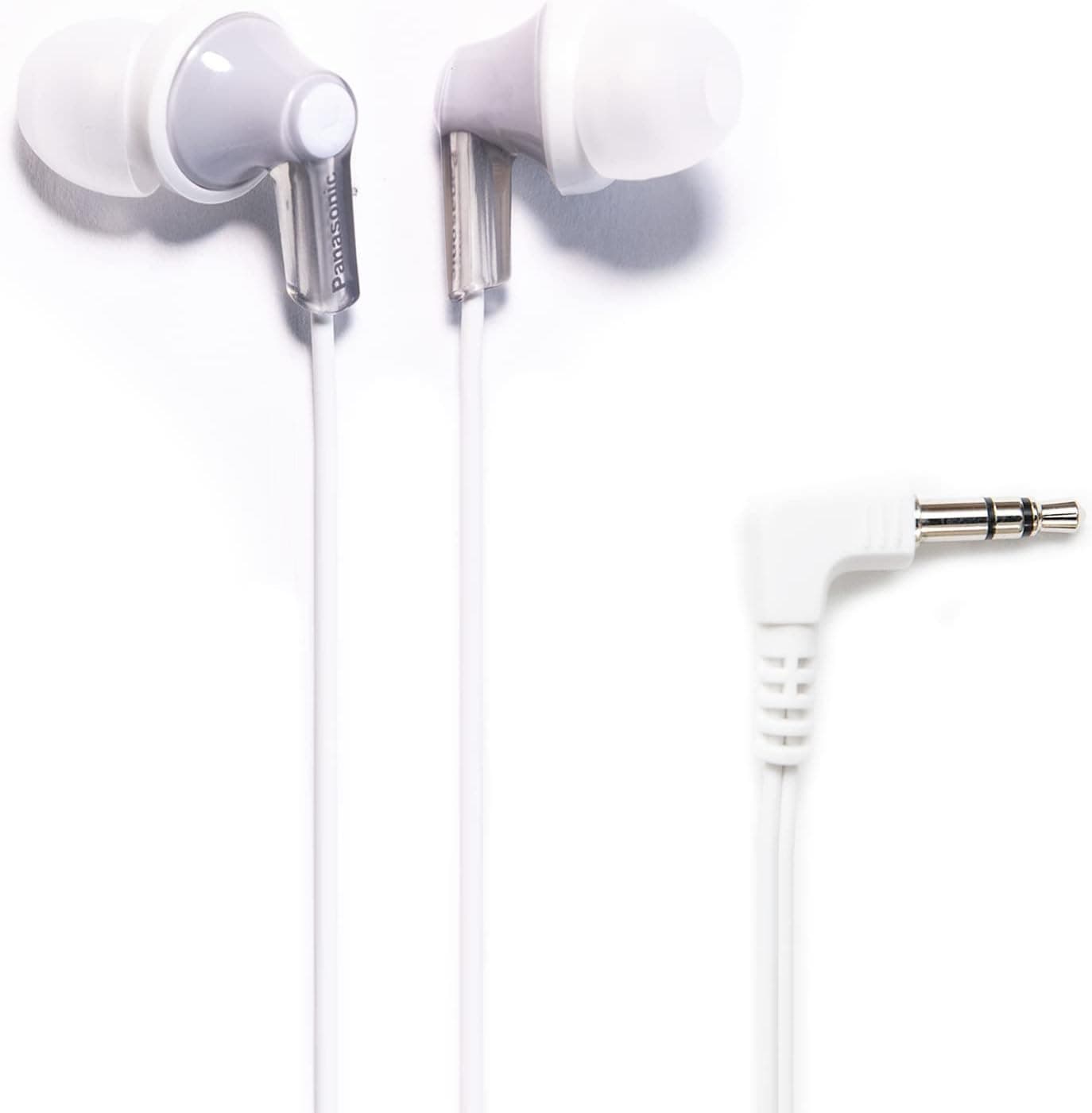 Panasonic ErgoFit Auriculares con cable, auriculares internos con sonido dinámico cristalino y auriculares ergonómicos de ajuste personalizado (S/M/L), conector de 3,5 mm para teléfonos y portátiles, sin micrófono - RP-HJE120-S (plateado)
