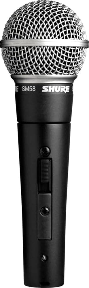 Shure SM58S Pro XLR Micrófono vocal dinámico con interruptor de encendido/apagado | Micrófono vocal dinámico cardioide con interruptor de encendido/apagado para estudio, presentaciones en vivo, podcasting y grabación
