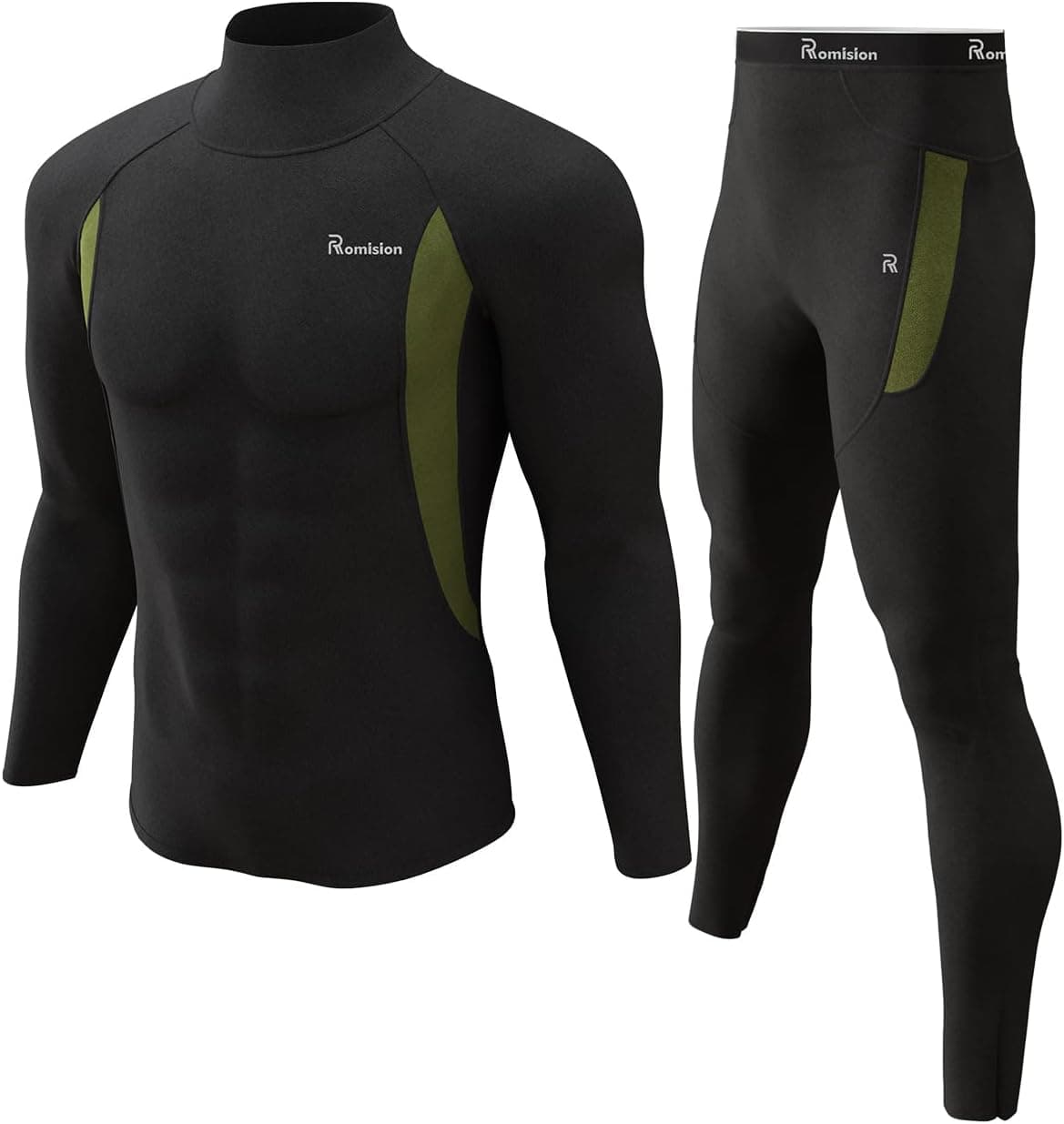 romision Ropa Interior Térmica para Hombres Conjunto de Calzoncillos Largos Capa Base de Equipo de Caza | Parte superior e inferior con forro polar que absorbe la humedad, de secado rápido y elástico en 4 direcciones. Regalo para ropa de dormir para esquiar.