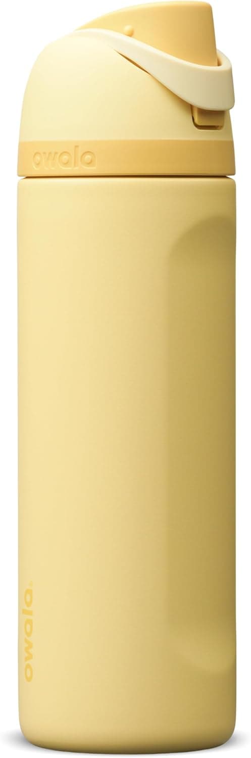 Owala FreeSip Botella de agua de acero inoxidable 24 oz Mitad de mantequilla
