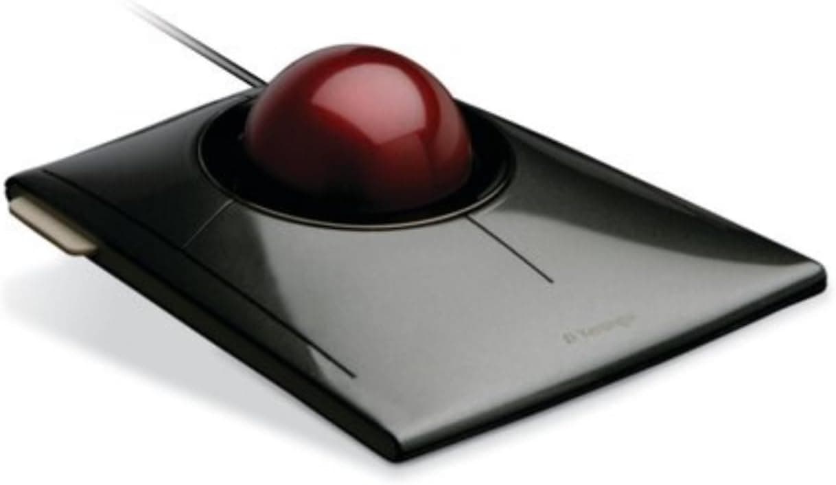 Ratón de bola de rastreo Kensington Wired SlimBlade (K72327U), negro | Conexión por cable USB, control preciso de la bola, bola de rastreo ergonómica de escritorio