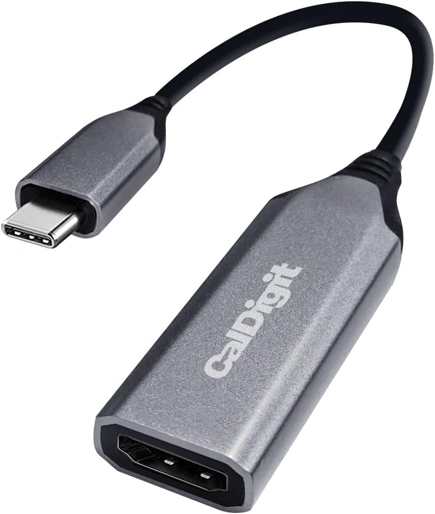 CalDigit USB-C to HDMI 2.1 8K Adapter Dongle - High Refresh Display, HDR, 10 bit, Compatible with Thunderbolt 3, 4, 5 / USB 3.1, USB4 for, 2016+ Apple MacBook Pro & Air (USB-C to HDMI 2.1 (8K))