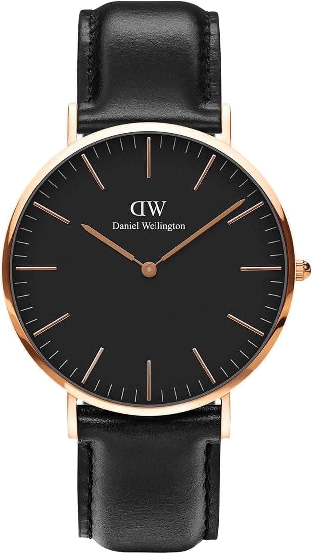 Daniel Wellington Classic Men’s Watch - 36mm - 40mm Case, Japanese Quartz Movement, Leather Strap, Water Resistant, Analog Watch for Men - Sheffield