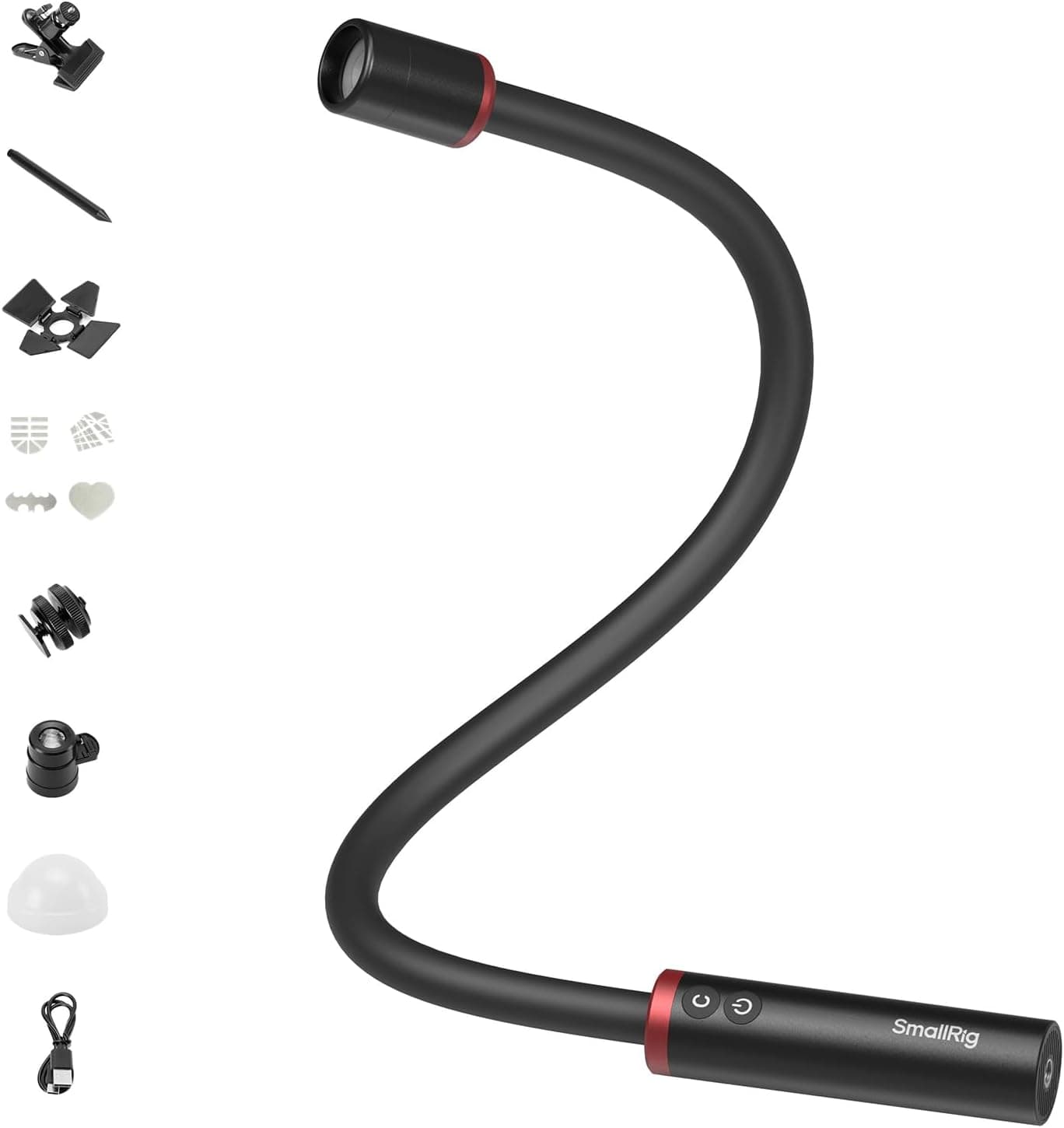 SmallRig RM 03 Macro Photography Bendy LED Light for Close-Up Work, 5-Color | CRI 95 TLCI 92, Adjustable Beam, with Cold Shoe Adapter, Clamp, Diffuser, Spotlight, Barn Door, 10 Gobos, IP54 Rating - 5480