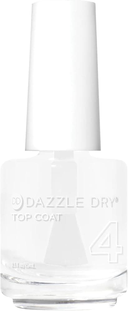 Capa superior, paso 4: esmalte de uñas no tóxico y de secado rápido (0,5 onzas líquidas) | Paso 4 del sistema de 4 pasos Dazzle Dry · Acabado de alto brillo que no amarillea · Capa transparente de secado rápido · No tóxico