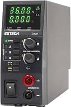 Fuente de alimentación CC conmutada DCP36, 80 W, 0-36 V, ajustable | 0-36 V, hasta 5 A, potencia constante de 80 W, pantallas LED digitales, protección contra sobrecarga/cortocircuito/térmica, cables