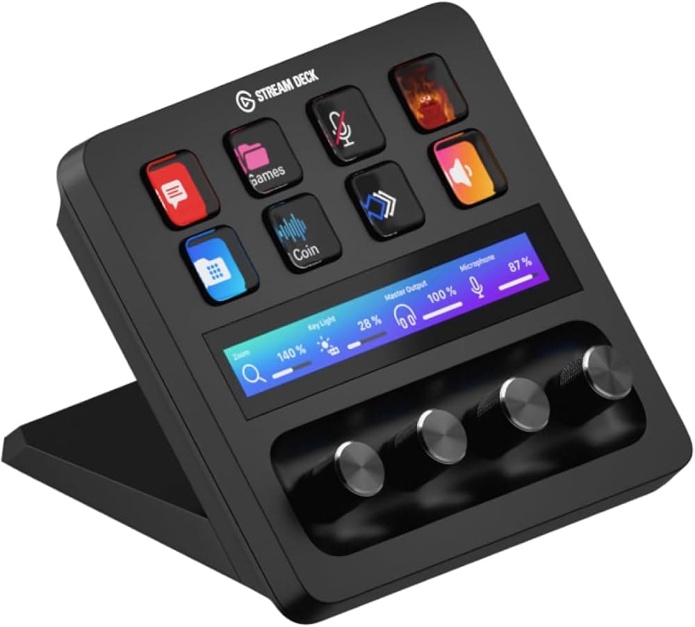 Elgato Stream Deck+, Mezclador de Audio y Controlador de Estudio | Teclas LCD, diales y tira táctil, Acciones múltiples y perfiles inteligentes, Desbloquea la mezcla Wave Link, Funciona con Mac y PC