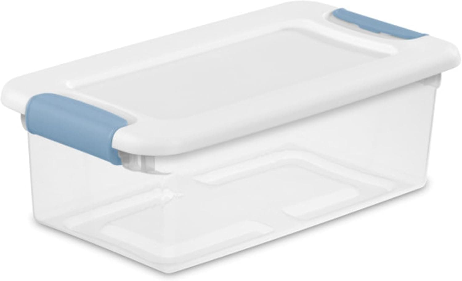 Sterilite Caja con cierre, paquete de 24, contenedores de almacenamiento debajo de la cama con tapas, plástico transparente, 6 cuartos de galón, contenedores organizadores resistentes para armario, baño y oficina | Contenedores de plástico apilables y resistentes con pestillos para organización de armarios, gabinetes, dormitorios, baños y dormitorios