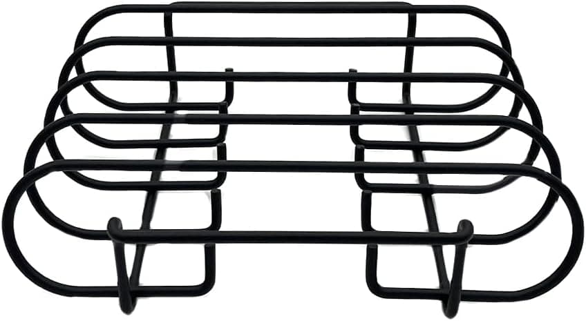 Nexgrill BBQ Rib Rack, accesorio para ahumador antiadherente para asar y cocinar al aire libre, capacidad para hasta 4 parrillas de costillas, asas integradas, compatible con parrillas, ahumadores y hornos, negro - 530-0026