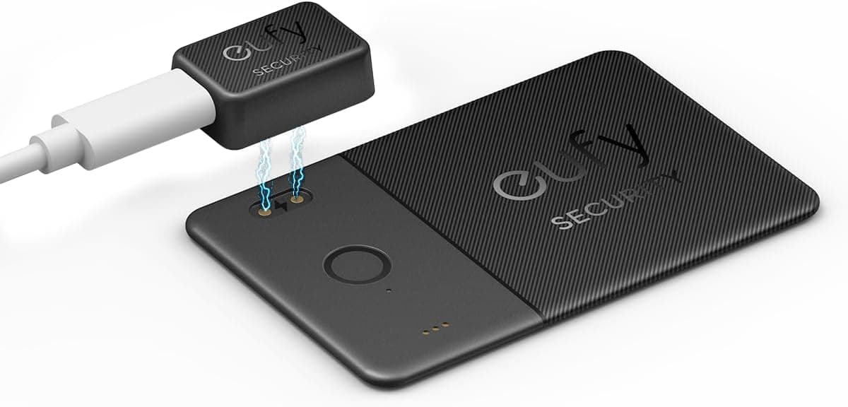 eufy Security SmartTrack Card E30 (negro, 1 paquete), recargable, funciona con Apple Find My (solo iOS), rastreador Bluetooth, perfecto para billetera, pasaporte y portátil, resistente al agua