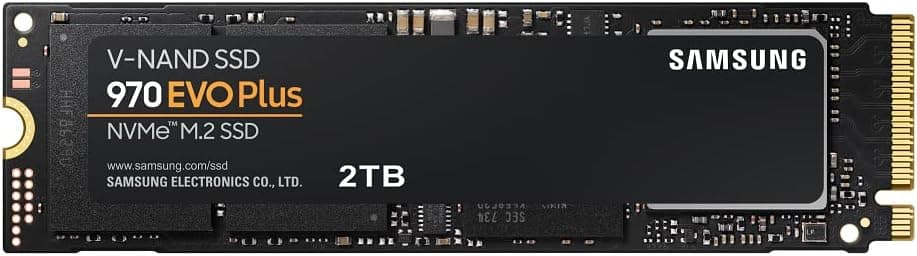 SAMSUNG 970 EVO Plus SSD 2TB NVMe M.2 Unidad de estado sólido interna con tecnología V-NAND, almacenamiento y expansión de memoria para juegos, gráficos con control de calor, velocidad máxima, MZ-V7S2T0B/AM