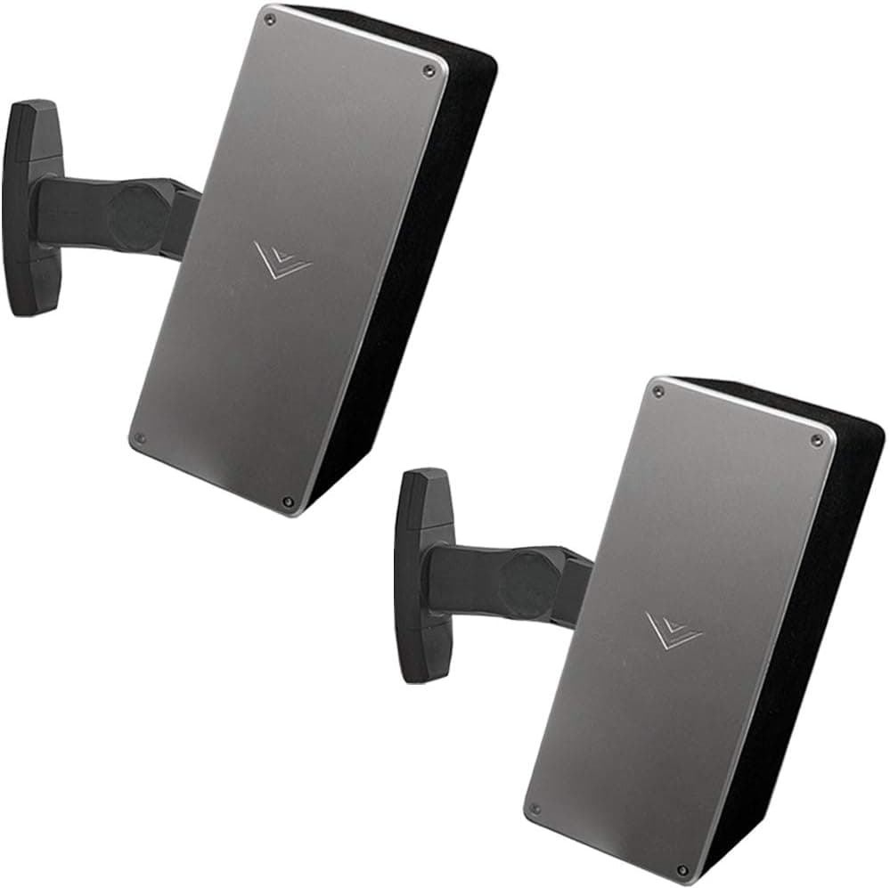 Pareja de montaje en pared y techo ECHOGEAR Speaker - Diseño universal funciona con Vizio, Sony y más - Inclinación y giro sin herramientas para sonido envolvente - Fácil de instalar en interiores y exteriores