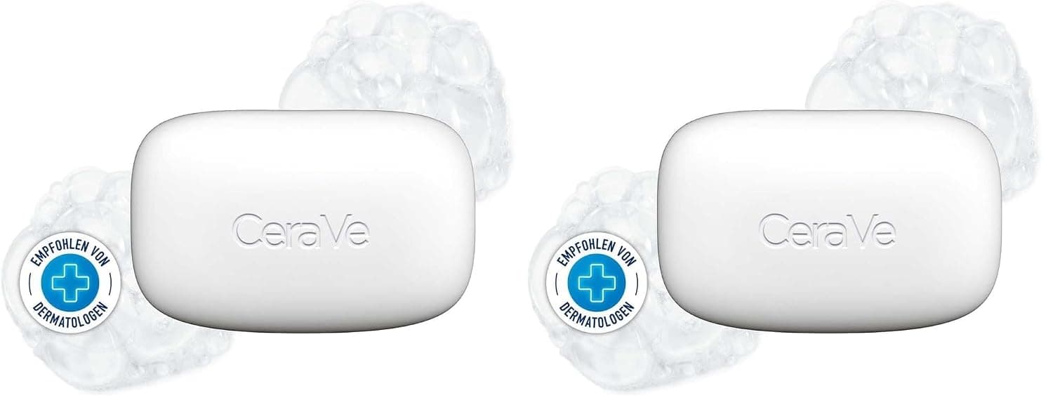CeraVe Barra limpiadora hidratante – Limpiador corporal y facial sin jabón con 5% crema hidratante – Barra de 4.5 onzas (paquete de 2)