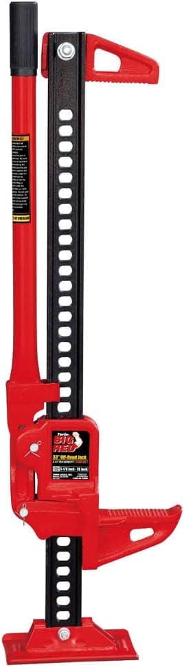 Torin TRA8335 33" Ratcheting Off Road Utility Farm Jack, 3 Ton (6,000 lb) Capacity, Red