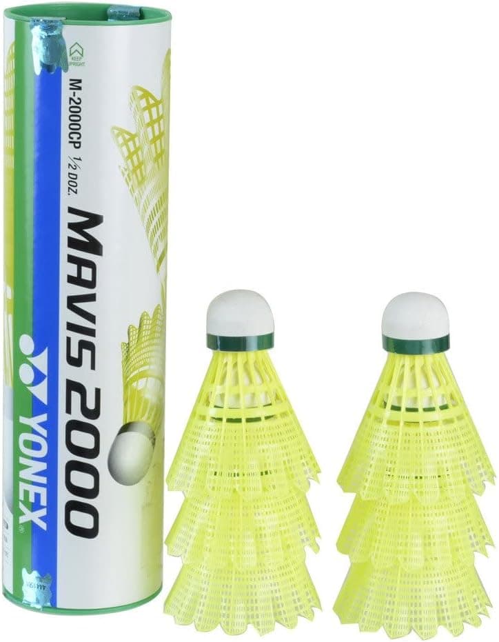YONEX Mavis 2000 Green Cap Nylon Shuttlecock, Pack of 6 (Yellow)