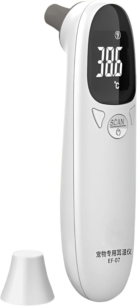 Monitor de temperatura para mascotas: sensor de fiebre veterinaria, termómetro animal profesional, dispositivo preciso de modo dual con pantalla de fácil lectura | Herramienta esencial de salud para gatos, perros, cerdos, vacas, ganado.